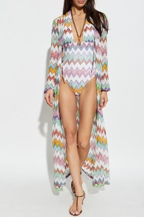 Missoni Long Cardigan With Lurex Thread, Womens, Multicolour