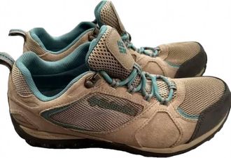Columbia Womens Access Point Ii Waterproof Hiking Shoes In Tan, Blue