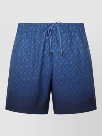 HUGO BOSS patterned nylon swim shorts elastic waistband