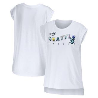 WEAR by Erin Andrews Womens WEAR by Erin Andrews White Seattle Kraken Greetings From Muscle T-Shirt at Nordstrom, Size Medium