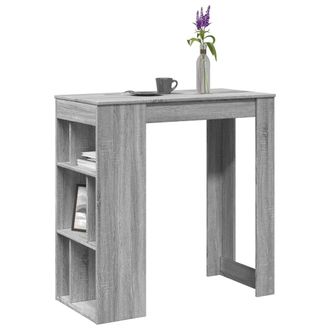 Berkfield Home Bar Table with Racks Grey Sonoma 102x50x103.5 cm Engineered Wood