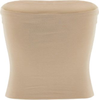 Brunello Cucinelli Womens Beige Cotton Sleeveles T-Shirt