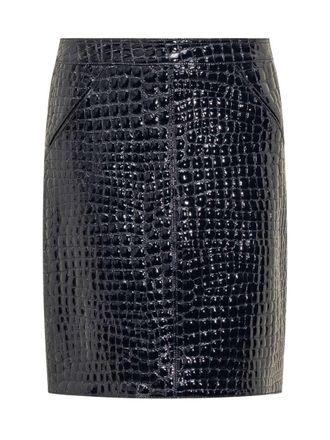 Tom Ford Crocodile Embossed Leather Skirt