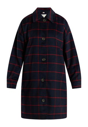 Dreimaster Dreimaster overgangsjas Dames Geruit donker marinerood