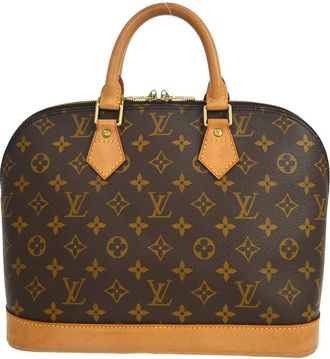 Louis Vuitton Alma Handbag Monogram Canvas Brown Canvas Handbag (Pre-Owned)