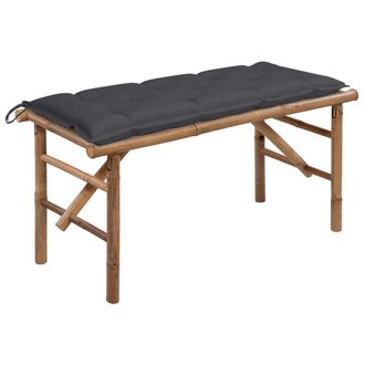 vidaXL Banco De Jard&iacute;n Plegable Con Coj&iacute;n Bamb&uacute; 118 Cm Vidaxl