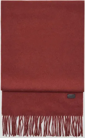 Mango Sciarpa tinta unita frange rosso mattone - Uomo - Taglia unica - MANGO MAN