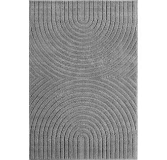 Nazar Rugs Teppich mit geometrischem Relief grau- 80x250 cm