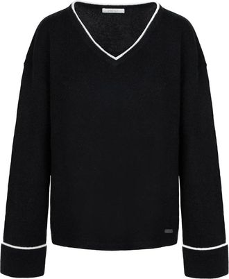 H&eacute;st FAM V-neck Sweater - Dames - V-hals truien - Zwart - L - Truien & Vesten