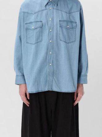 STUDIO NICHOLSON denim western shirt long sleeves collar