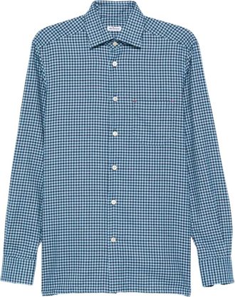 Kiton Camicia a quadri a maniche lunghe - Blu