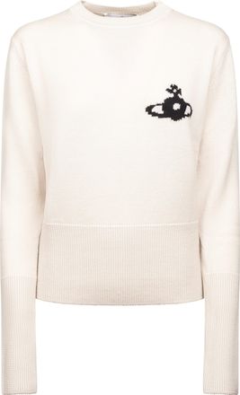 Vivienne Westwood Two-Tone Katie Emblem Knitted Wool Sweater