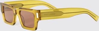 Saint Laurent Occhiali da sole rettangolari in acetato con logo lettering