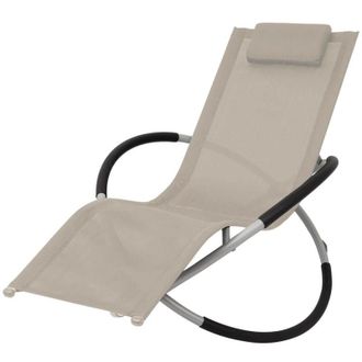 vidaXL Tumbona Geom&eacute;trica De Jard&iacute;n Acero Color Crema Vidaxl