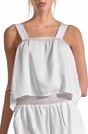 Vintage Havana Tank Top With Trim In White