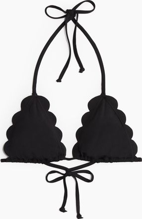 H&M Wattiertes Triangel-Bikinitop - Schwarz
