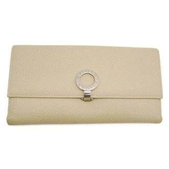 Bulgari Pre-owned Vintage Lange Portemonnee - Dames - Vintage Accessoires - Beige - ONE Size - Leer - Vintage