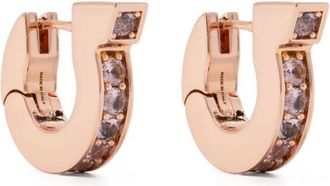 Ferragamo Rose Gold Gancini Earrings