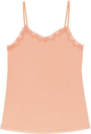 Uwila Warrior Soft Silk Lace Trim Camisole in Papaya Punch at Nordstrom, Size 3X-Large