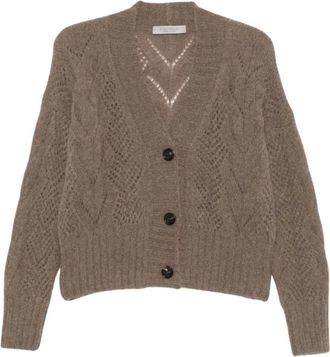 D.exterior Alpaca Wol V-hals Vest - Dames - Vesten - Bruin - M - Wol - Truien & Vesten