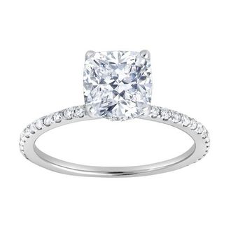 LuvMyJewelry Adeline 14K Gold 2.90 Ct Cushion Lab Grown Diamond Engagement Ring in 14K White Gold at Nordstrom, Size 7