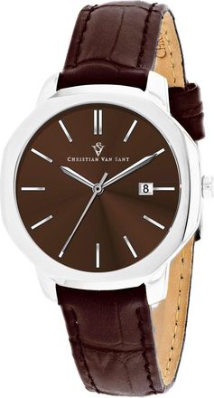 Christian Van Sant Womens Octave Slim Brown Round 37mm