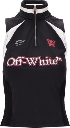 Off-white Black Sleeveless Polo Top