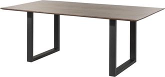 Massivmoebel24 Tavolo Da Pranzo In Legno Di Acacia 200x100x76 Grigio Scuro Laccato Swiss Edge