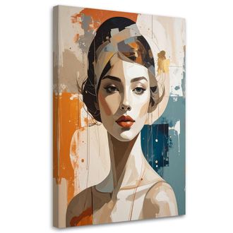 Feeby Impresi&oacute;n De Imagen Retrato Moderno De Mujer Con Acentos Geom&eacute;tricos 80x120