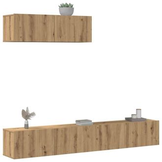 Berkfield Home 3 Piece TV Cabinet Set Wall-mounted Artisan Oak Engineered Wood in Brown