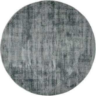 THEKO Alfombra de viscosa tejida a mano estilo vintage turquesa diam 190 cm