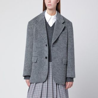 Dunst Grey m&eacute;lange wool-blend jacket