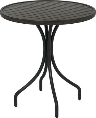OUTSUNNY Round Garden Table Outdoor Side Table with Steel Frame Grey - Outsunny