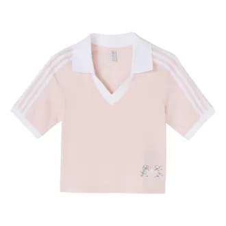 adidas (WMNS) adidas Originals Cropped Polo Shirts Pink IP3757