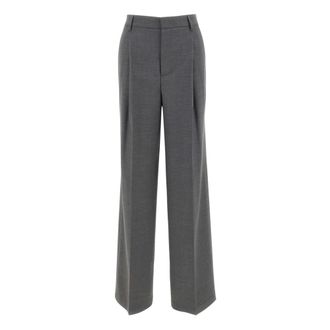 Blumarine Palazzo-broek met plooien - Dames - Broeken - Grijs - Maat: S Zijde