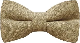 King & Priory Golden Yellow Herringbone Bow Tie