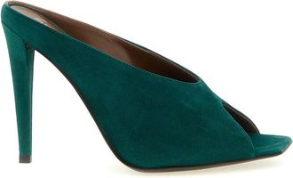 Giuseppe Zanotti Schoenen, Dames, Groen, 40 EU, Leer, Intriigo Cluedo Sabot Sandalen