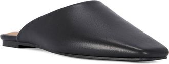 Azalea Wang Raphael Leather Flat Mule in Black at Nordstrom, Size 10
