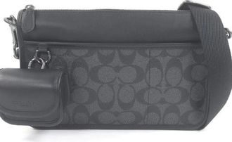 Coach Pre-owned Cross Body Bags, male, Black, Size: ONE SIZE Pre-owned Leather Shoulder Bag