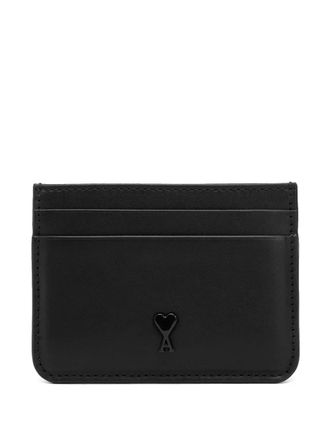 Ami Ami De Coeur leather cardholder - unisex - Bovine Leather/Cotton - OS - Black