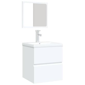 Berkfield Home Full Bathroom Sink Cabinet with Basin & Mirror White