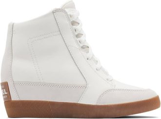 Sorel Womens Out N About Lace Wedge Ankle Boot In Sea Salt/gum