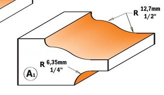 CMT 890.534.11 Corte - Porta Con Contra - Perfil Hw S=12,7 D=63,5x18x70 R12,7 Recta