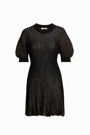 Ulla Johnson Womens Talie Puff Sleeve Mini Dress In Noir