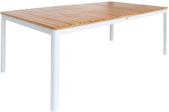 Sweeek Garden table SENORA white acacia with rounded corners, 10 seats, 200 x 100 x 75 cm