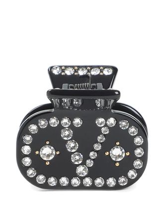Valentino Garavani embellished-logo hair clip - Black