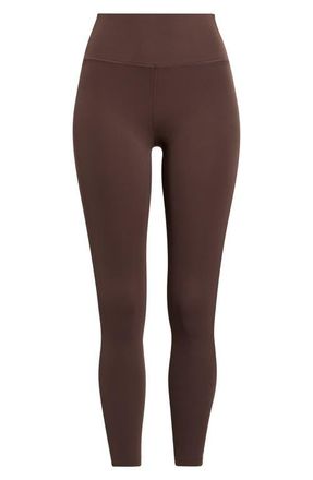 SPLITS59 Bianca High Waist Rigor 7/8 Leggings in Dark Chocolate/White at Nordstrom, Size X-Large