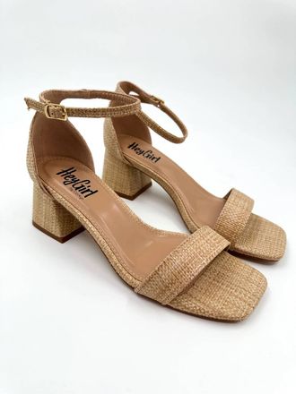 Corkys Footwear Womens Find The Light Woven Raffia Heels In Natural