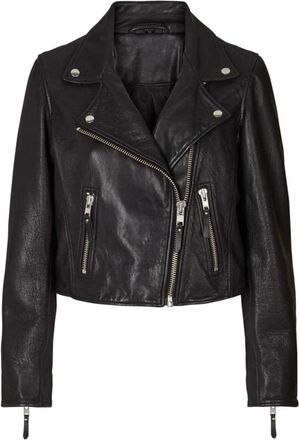 Lollys Laundry Lil LL Leather Jacket - Dames - Leren en Su&egrave;de Jassen - Zwart - XS - Leer - Jassen