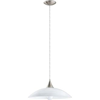 Eglo Eglo - Lampadario a Sospensione Lazolo Acciaio Nichel Vetro 1 Luce E27